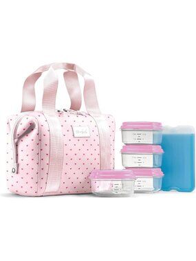 Stylish Neoprene Lunch Bag for Women with Ice Pack & Meal Prep Containers